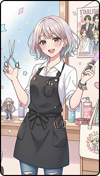 仕事も遊びも全力で楽しみたい！推し活スタイリスト、河島 千尋のイラスト