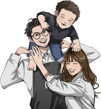 酒井一家のイラスト